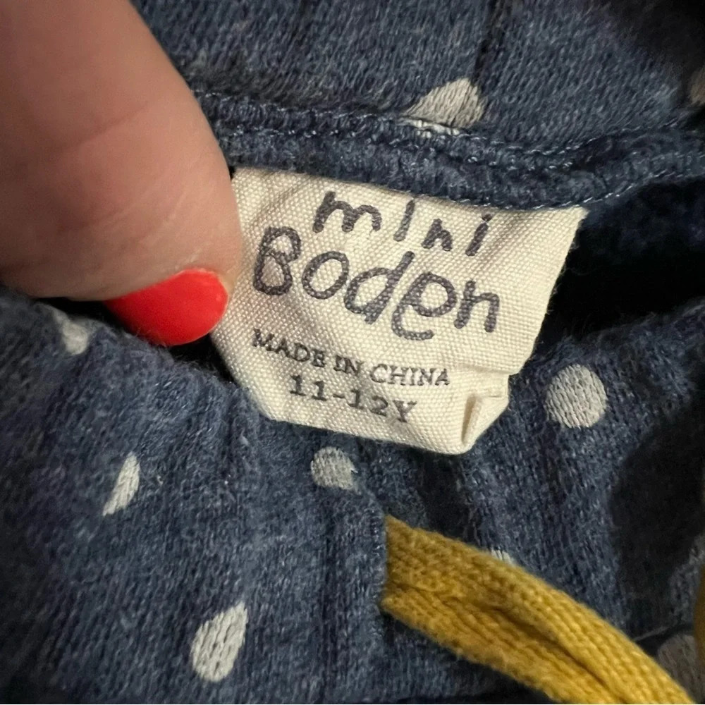 Mini Boden Skirt Girls Size 11-12 Years Blue White Polka Dot Fleece Lined - Picture 3 of 6